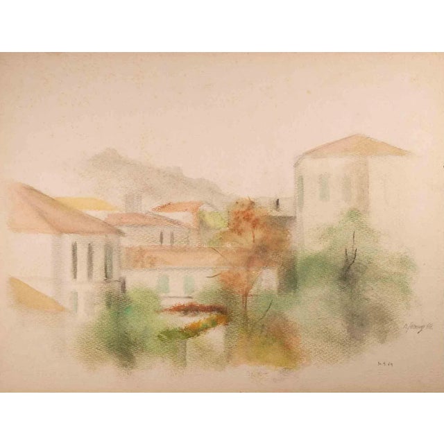 Myriam Bering, Landscape, Original Drawing, 1969 For Sale - Image 3 of 3