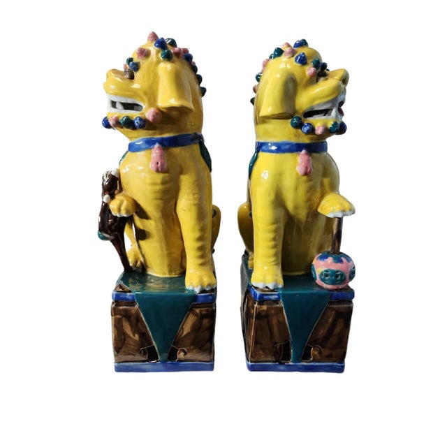 Early 20th Century Chinese Foo Dogs - a Pair For Sale - Image 4 of 6