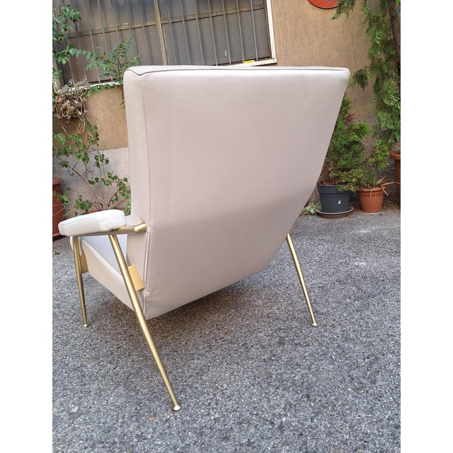 1990s Dezza D.153.1 Armchair in Two-Tone Leather by Gio Ponti for Molteni, 1990s For Sale - Image 5 of 17
