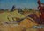 Ukrainian Socialist Realism Oil Painting, Harvestwheat Field, 1970s 50-70 For Sale