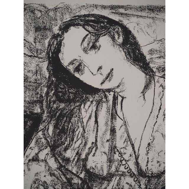 Leopoldo Presas, Romantic Young Woman, Lithograph For Sale - Image 4 of 7