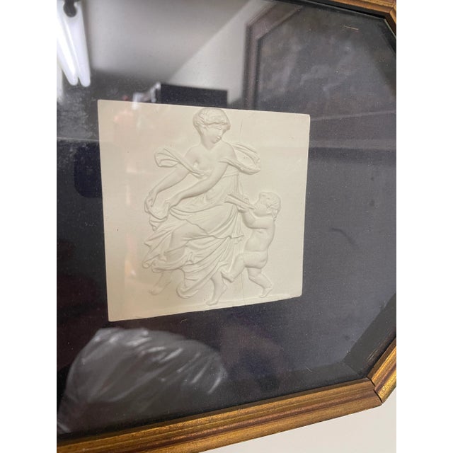 White 1920s Framed Cast Plaster Intaglios- a Pair For Sale - Image 8 of 9