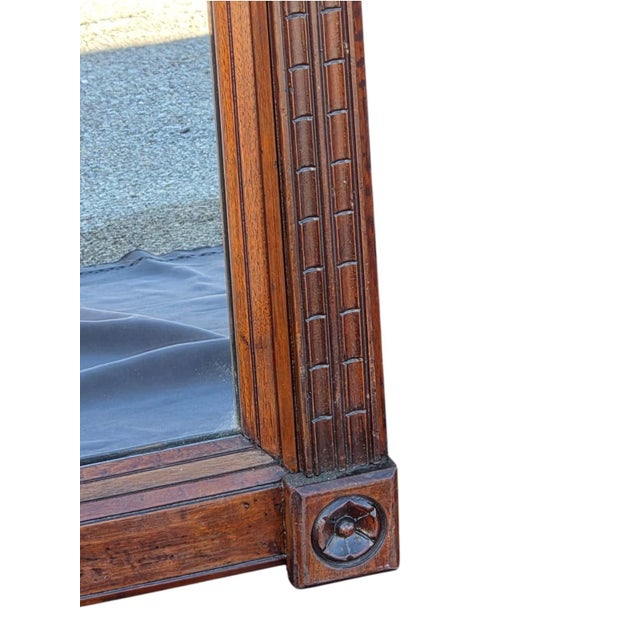 19th Century American Victorian Walnut Pierre Mirror/ Hallway Mirror. For Sale - Image 9 of 16