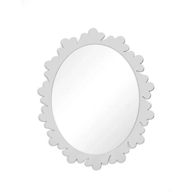 Contemporary Fleur Home Garden District Arabella Oval Mirror in Graytint, 42x48 For Sale - Image 3 of 3