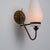 1950s Italian Brass Black Metal and Opaline Glass Wall Sconce, 1950s For Sale - Image 5 of 8