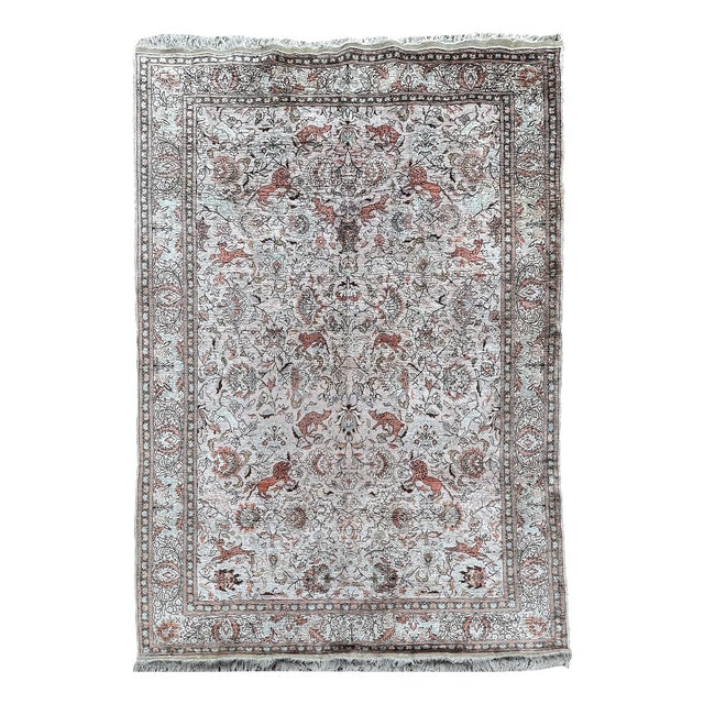 Vintage Turkish Silk Kayseri Rug, 1960s For Sale