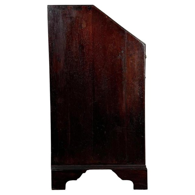 Green Antique Late English Oak Fall-Front Bureau For Sale - Image 8 of 14