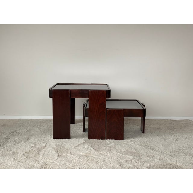 Vintage Italian Coffee Tables by Gianfranco Frattini for Cassina A set of 3 mid-century modern coffee tables made of wood...