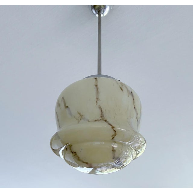 1930s Art Deco Pendant Light in Marble Glass, 1930s For Sale - Image 5 of 14
