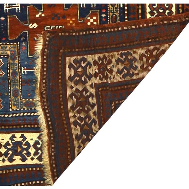 Late 19th Century Antique Caucasian Kazak Rug 4'3" X 7’0" For Sale - Image 5 of 5