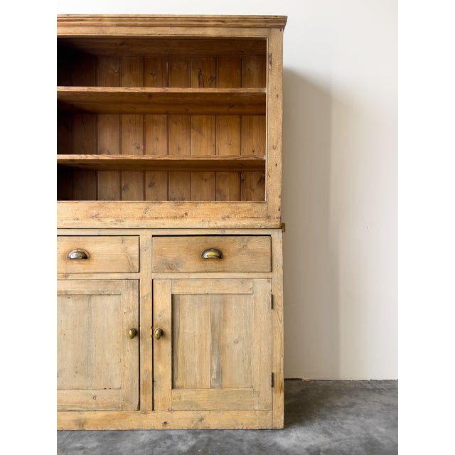 Mid 19th Century Antique Victorian Pine Hutch | Kitchen Dresser For Sale - Image 5 of 9