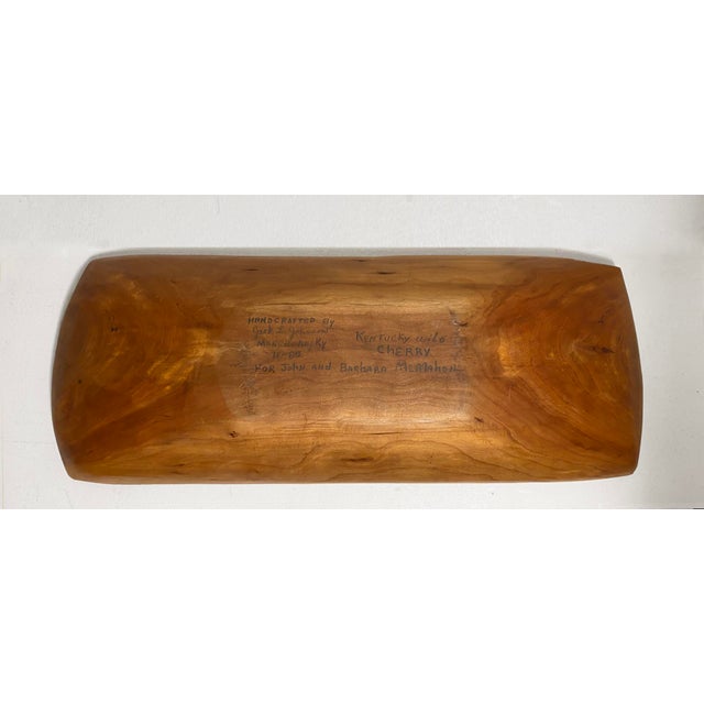Wood Vintage Hand Carved Long Wood Dough Bowl For Sale - Image 7 of 11
