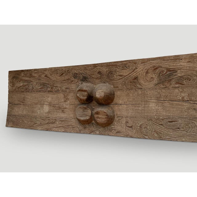 Andrianna Shamaris Ancient Hand Carved Batak Panel or Console Table For Sale In New York - Image 6 of 6