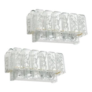 Brass and Murano Glasses Wall Sconces attributed to Doria, Germany, 1960s For Sale