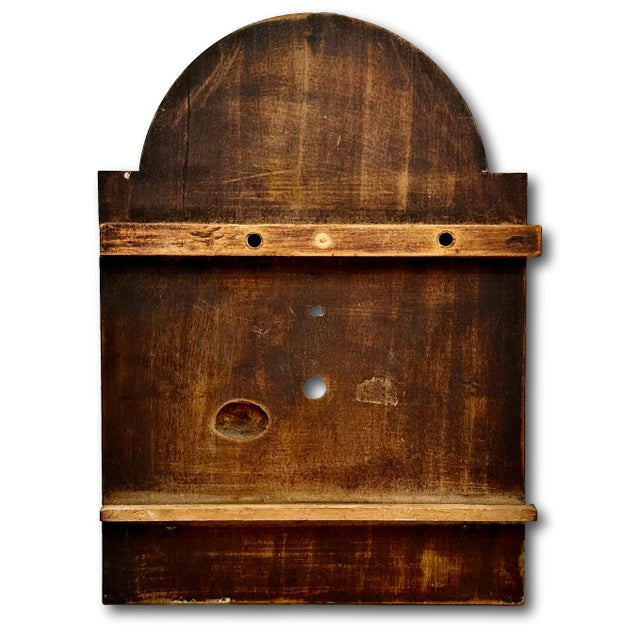 Antique American Hand Painted Wood Grandfather Clock Dial by Connecticut Maker Silas Hoadley - Circa Very Early 1800s For Sale - Image 17 of 18