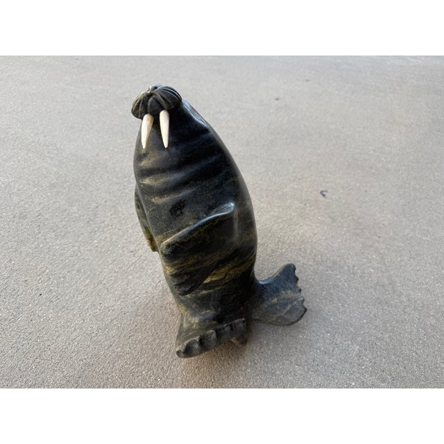 1970s Eskimo Walrus Stone Sculpture by Adami Alariaq For Sale - Image 5 of 7