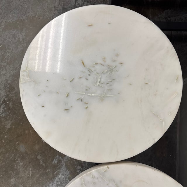 Stone Revelation by Uttermost Coronation Marble Accent Tables, Pair For Sale - Image 7 of 12