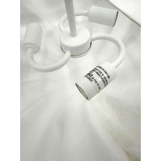 Currey & Co Hadley White Gesso Floral Semi Flush Mount Ceiling Light (Pre-Owned) For Sale - Image 14 of 14