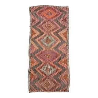 Mid 20th Century Vintage Decorative Turkish Kilim Rug For Sale