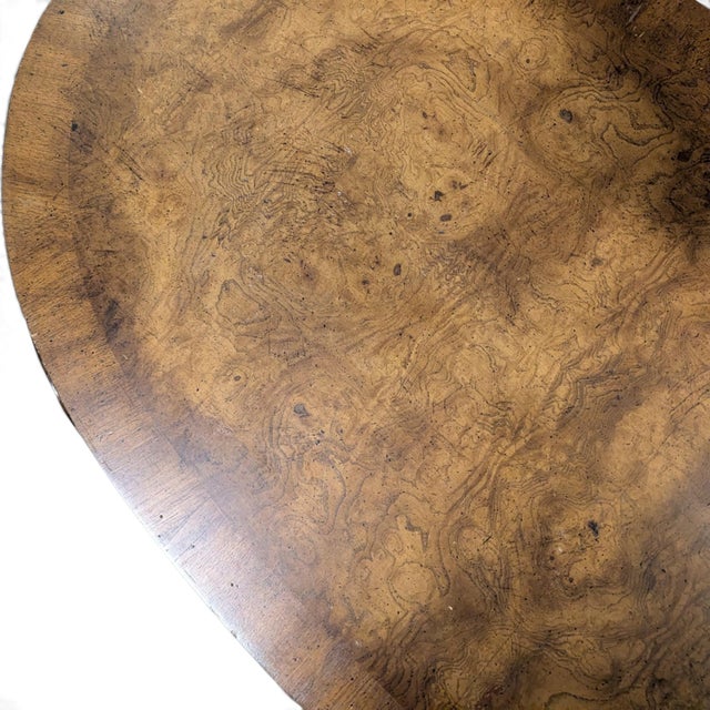 Vintage Louis XV Style Oval Coffee Table With Figured Wood Top For Sale - Image 4 of 14