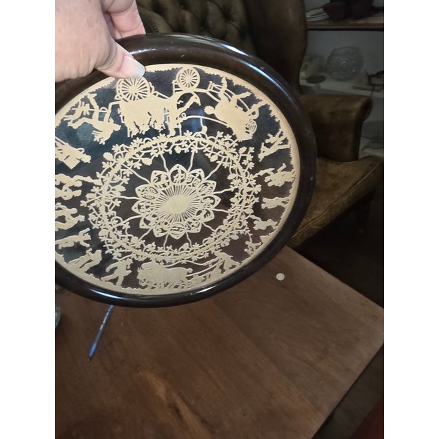 Folk Art Antique European Wood Cutout With Zodiac Symbolsand Folk Scenes For Sale - Image 3 of 7