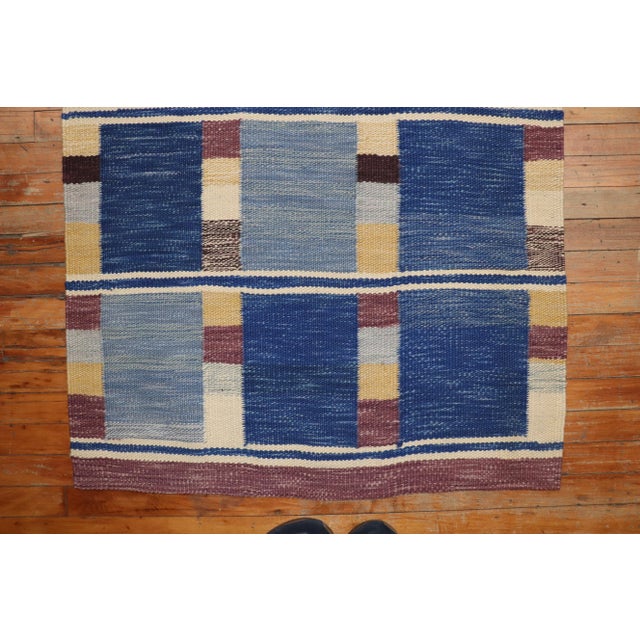Vintage Scandinavian Kilim - 3' x 3'7" For Sale In New York - Image 6 of 9