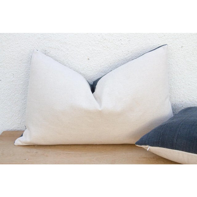 Textile Shibori Cloud, Vintage Stone Indigo Lumbar Pillows For Sale - Image 7 of 9
