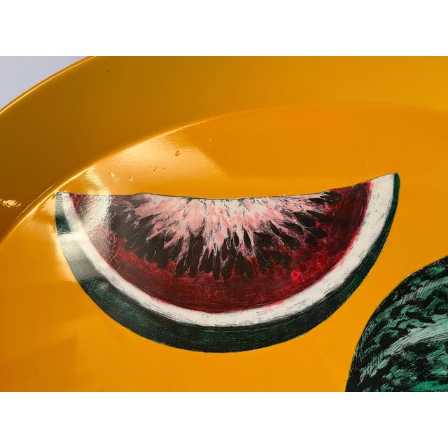 Fornasetti Watermelon Oval Metal Tray For Sale - Image 6 of 10