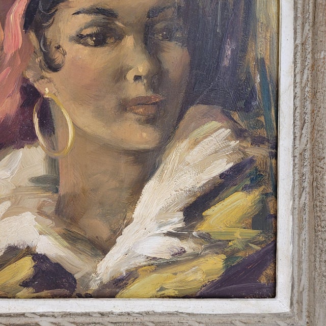 French Artist, Portrait of Woman, 1940s, Oil on Board For Sale - Image 10 of 18
