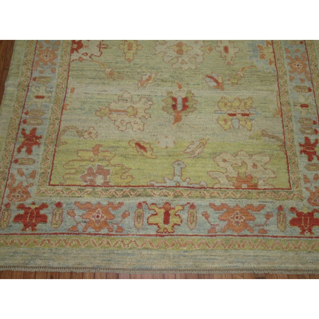 1970s Vintage Green Turkish Oushak Rug - 6'9" x 9' For Sale - Image 5 of 9