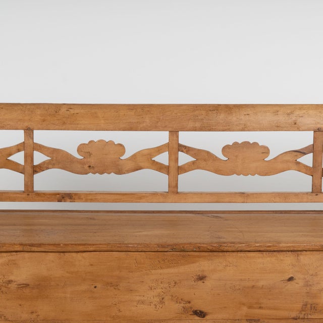 Wood 19th Century Swedish Pine Bench With Storage For Sale - Image 7 of 18