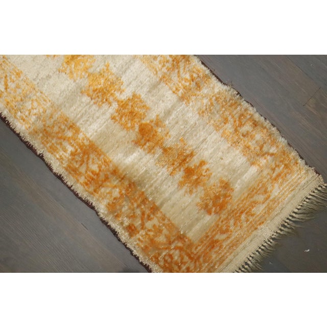 Asian Antique Early 20th Century Zabihi Collection Turkish Angora Oushak Runner - 1'3" x 5'6" For Sale - Image 3 of 7