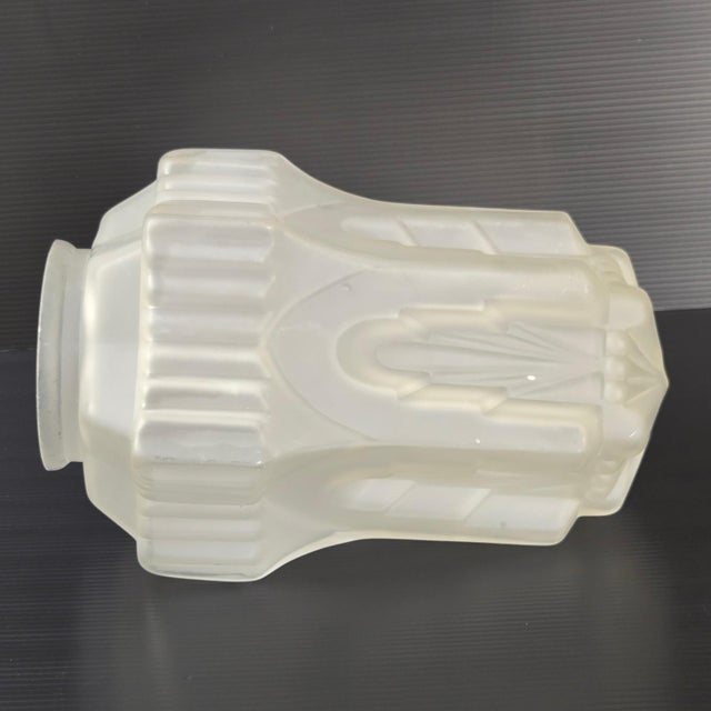 Vintage Art Deco Lampshade in Opaque Glass, 1920s For Sale - Image 3 of 16