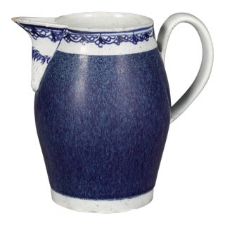 Pearlware Jug With Sponged Cobalt Blue Ground, Blue and White Circa 1790–1810 For Sale