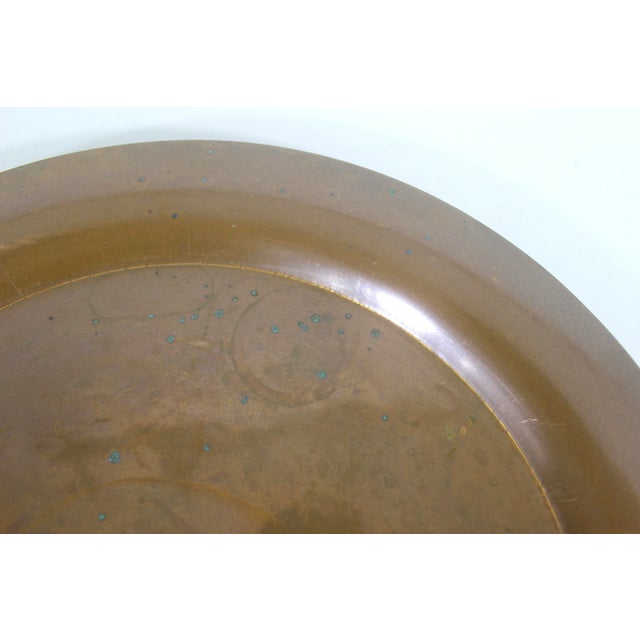 Metal Mid Century Copper Drinks Tray With Light Hammered Detail For Sale - Image 7 of 7