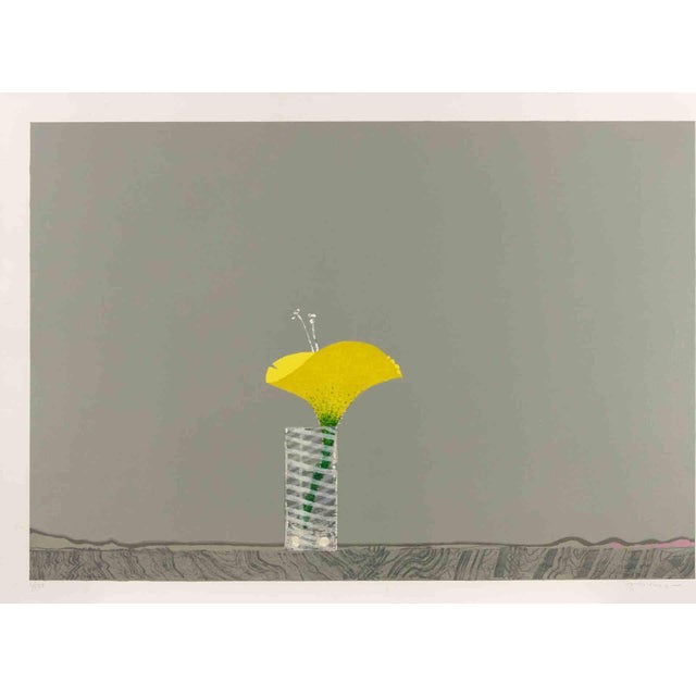 Edolo Masci, Still Life with Vase of Flowers, 1980s, Lithograph For Sale