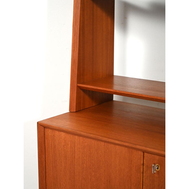 Wood Scandinavian Bookcase with Cabinet, 1950s-1960s For Sale - Image 7 of 11