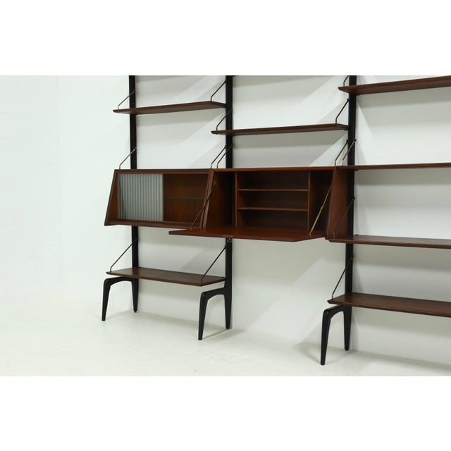 Free-Standing Wall Unit in Teak by Louis van Teeffelen for Webe, 1950s For Sale - Image 11 of 12