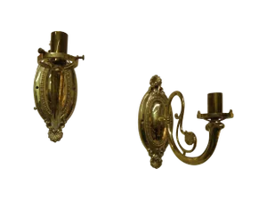 Vintage Brass Electric Wall Sconces - Pair