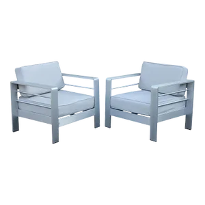 Mozaic Company Modern Pair of Aluminum Outdoor Lounge Chairs