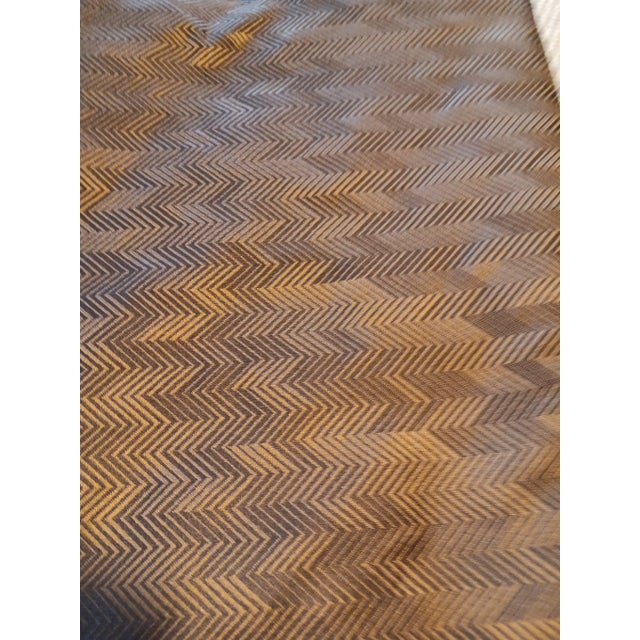 Delisting Italian Copper Brown Silk Herringbone Fabric- 4 Yards For Sale In Atlanta - Image 6 of 6