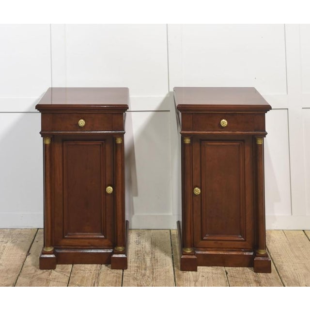 Traditional Empire Style Mahogany Bedside Cabinets, 1890s, Set of 2 For Sale - Image 3 of 12