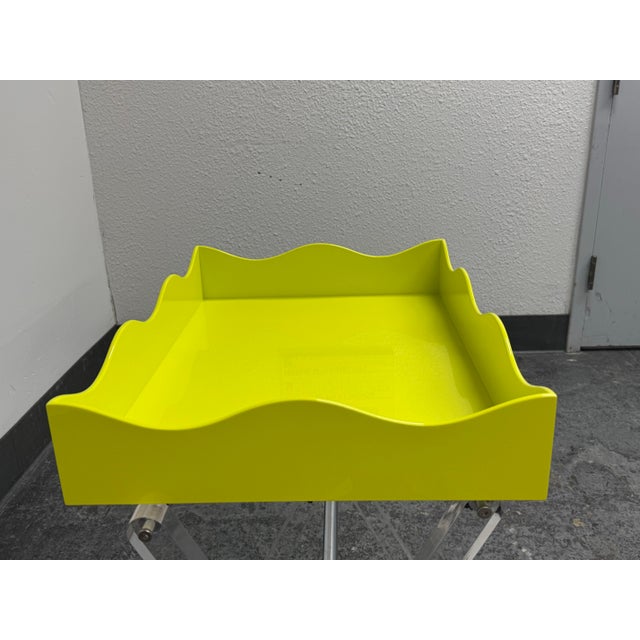 Rita Konig for the Lacquer Company Belles Rives Lime Green Tray, Large For Sale - Image 4 of 12