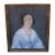 Antique Biedermeier Portrait Painting of a Lady in Blue Dress For Sale