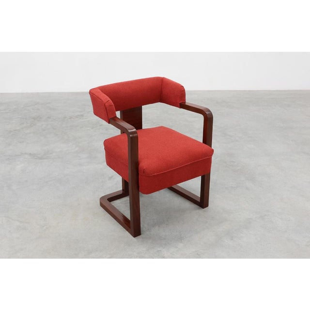 Wood Art Deco Red Chair, Belgium, 1920 For Sale - Image 7 of 14