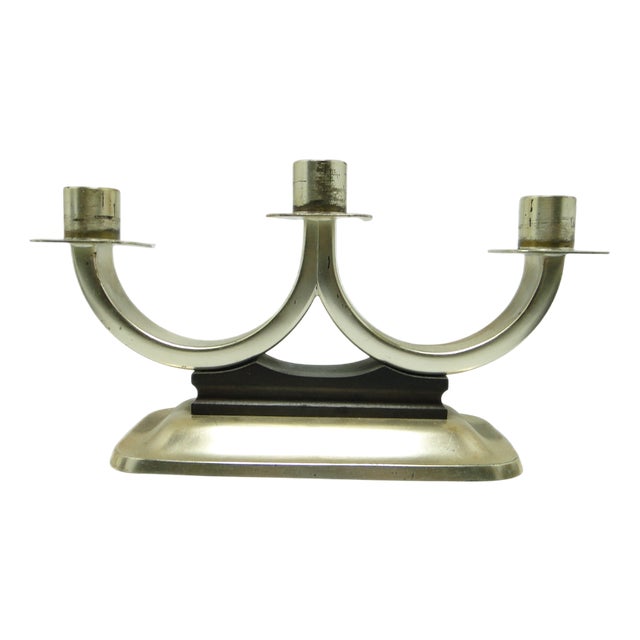 Art Deco 3-Armed Candleholder, Germany, 1950s For Sale