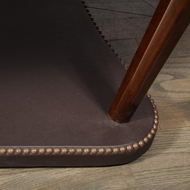 Art Deco Extendable Paldao Series Walnut & Leather Dining Table by Gilbert Rohde For Sale - Image 10 of 18