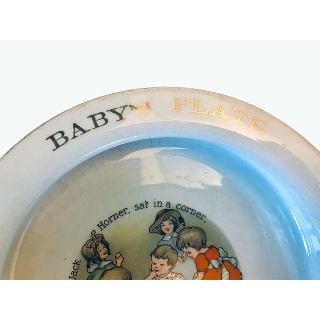 Vintage Wellsville China Baby Plate | Little Jack Horner Rhyme For Sale - Image 4 of 5