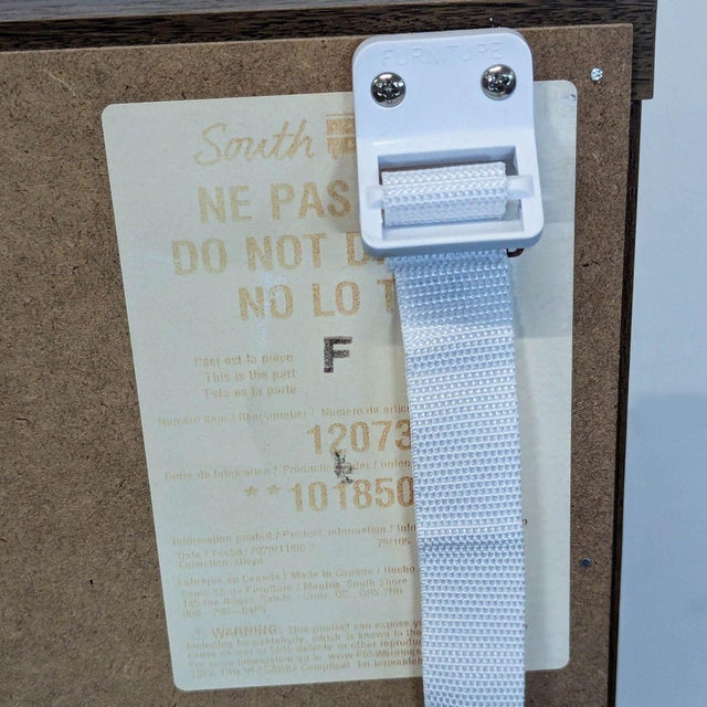 South Shore Olvyn Modern 5-Drawer Walnut Dresser With Gray Accent and Metal Legs For Sale - Image 9 of 10