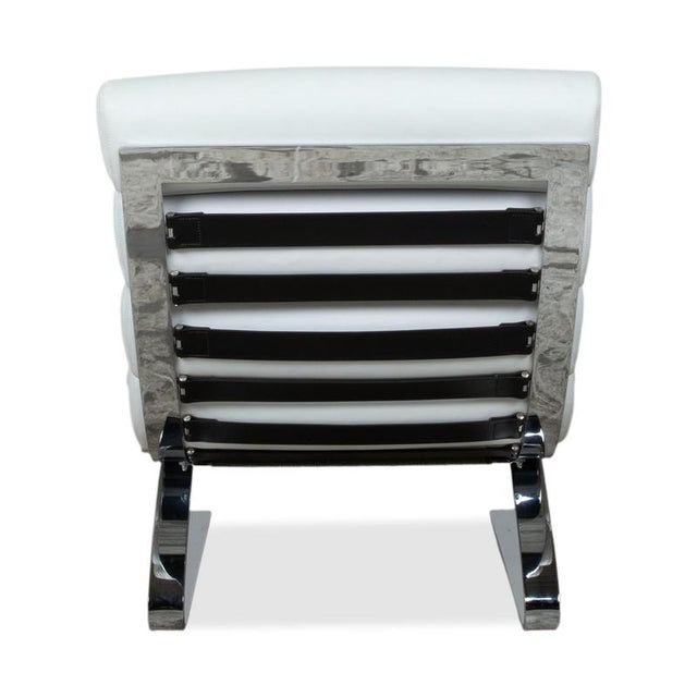 Set of Sinus Lounge Chair and Ottoman in White Leather and Chrome from Cor For Sale - Image 12 of 18